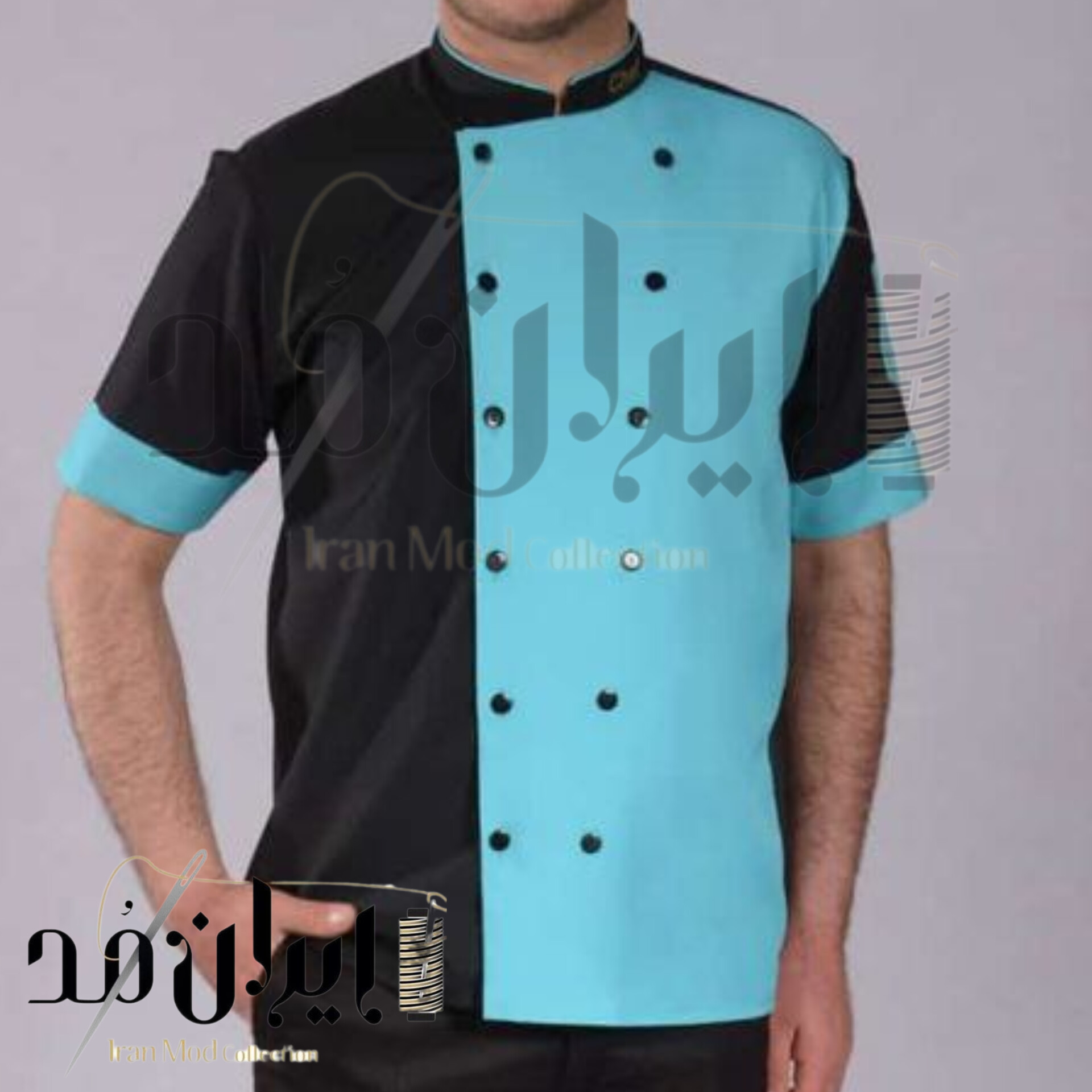 روپوش آشپزی آبی مشکی